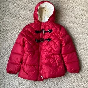 Girls jacket. 7/8 pink platinum. Red. Brand new. Never worn.
